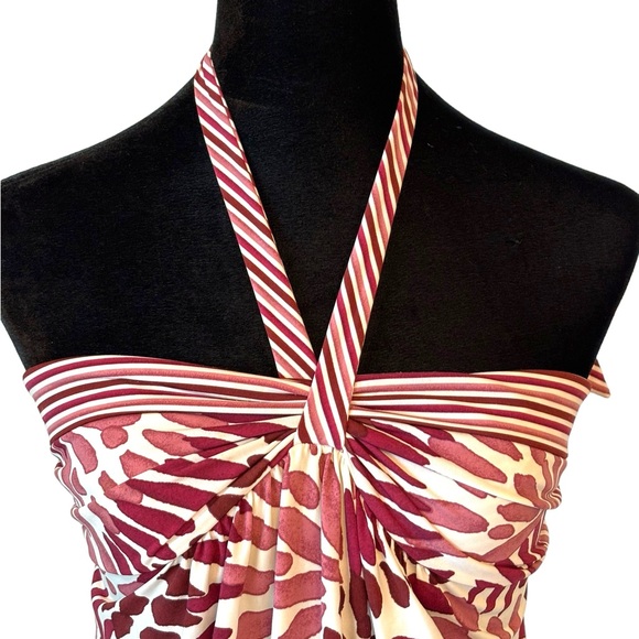 BCBGMAXAZRIA Wine Stretch Tunic Halter Top Dress Small - Picture 5 of 9
